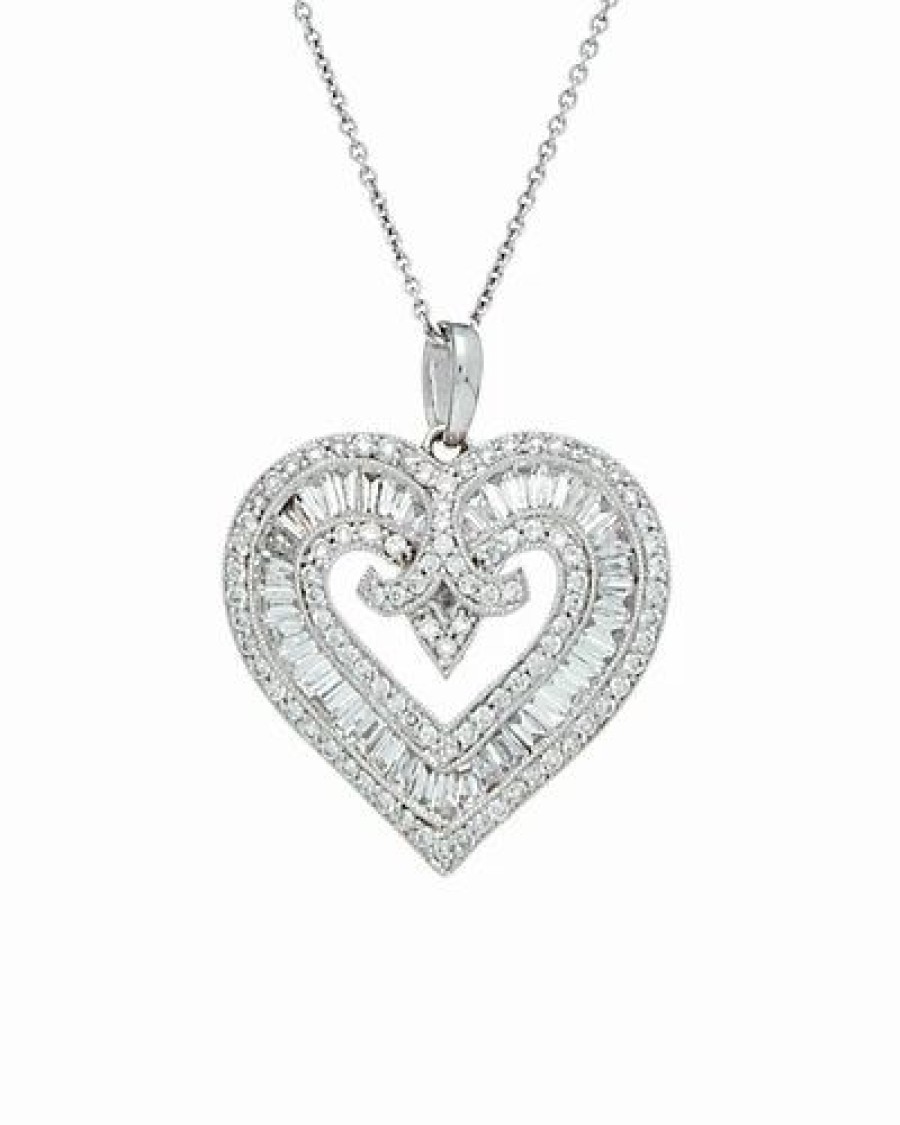 Necklaces * | Diana M. Fine Jewelry 18K 1.69 Ct. Tw. Diamond Heart Necklace Women