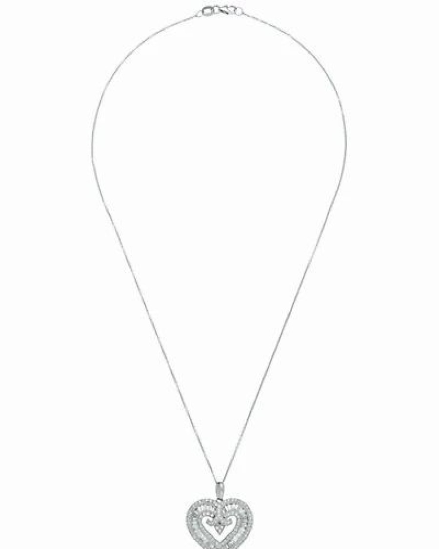 Necklaces * | Diana M. Fine Jewelry 18K 1.69 Ct. Tw. Diamond Heart Necklace Women