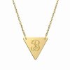 Necklaces * | Jane Basch 14K Script Initial Triangle Necklace (A-Z) Women