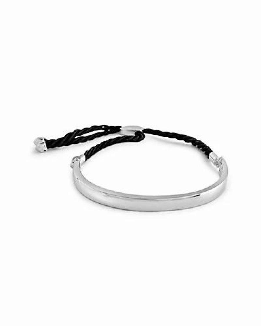 Bracelets * | Sterling Forever Rhodium Plated Cord Slider Bracelet Women