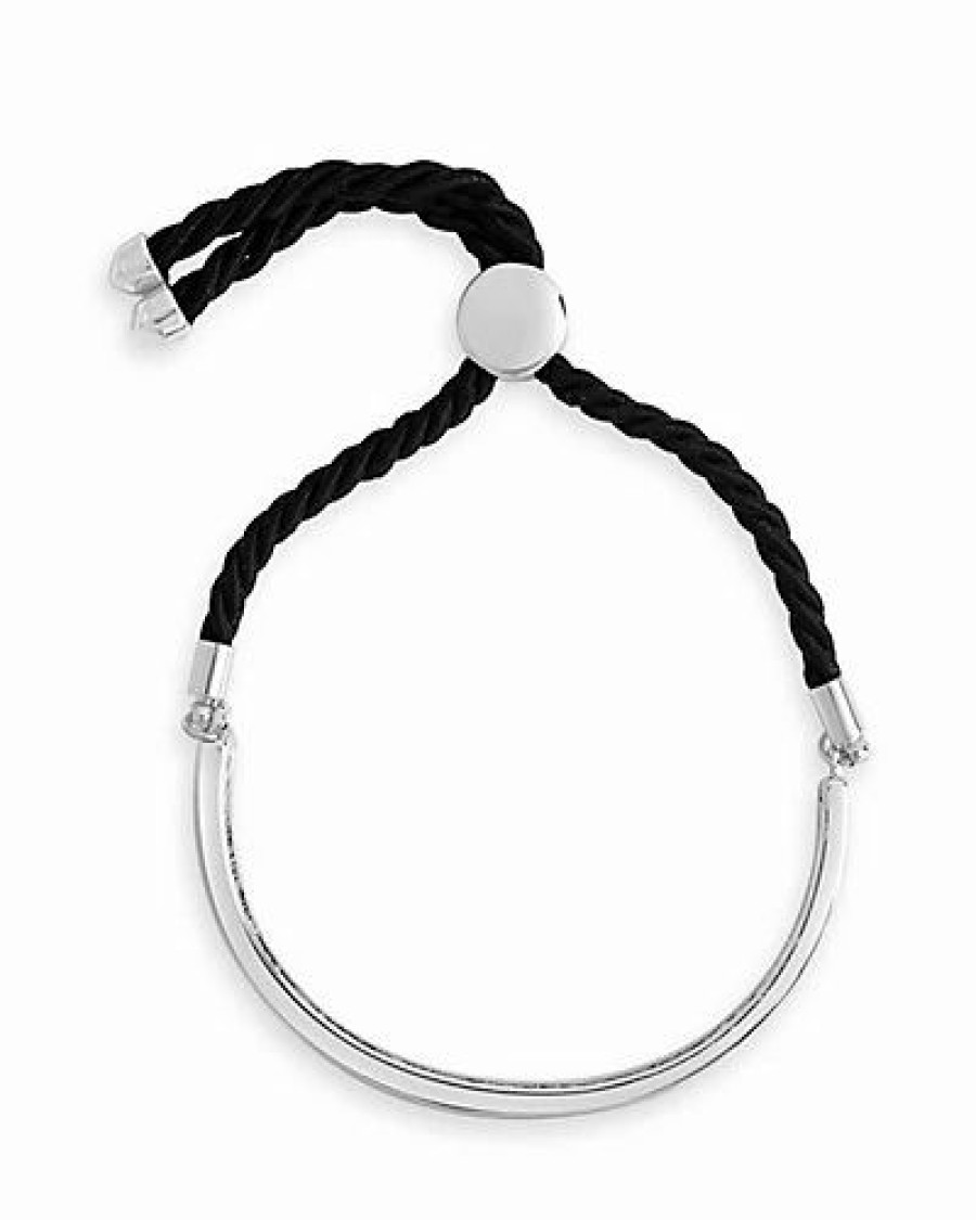 Bracelets * | Sterling Forever Rhodium Plated Cord Slider Bracelet Women