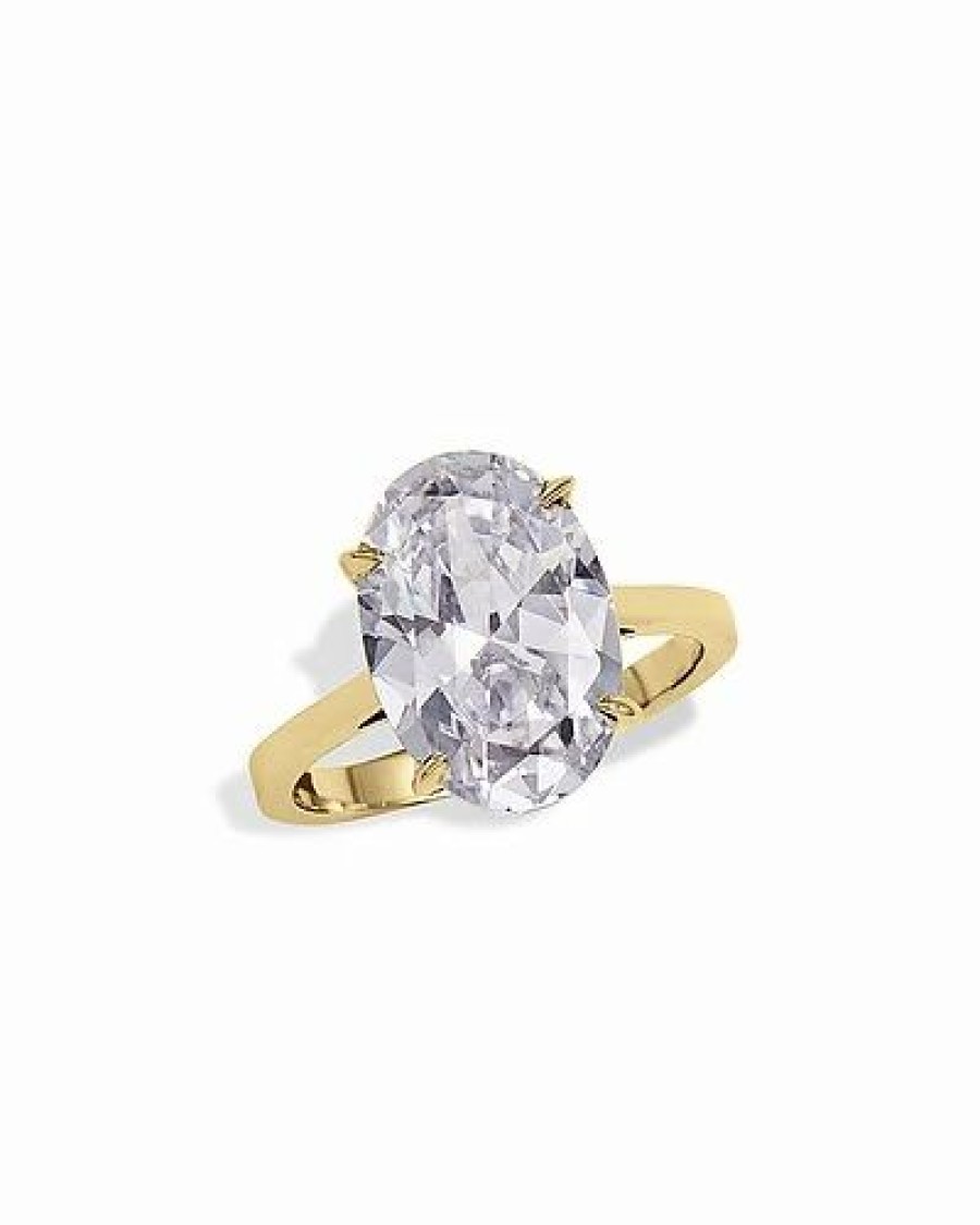 Rings * | Savvy Cie 18K Over Silver Cz Solitaire Ring Women