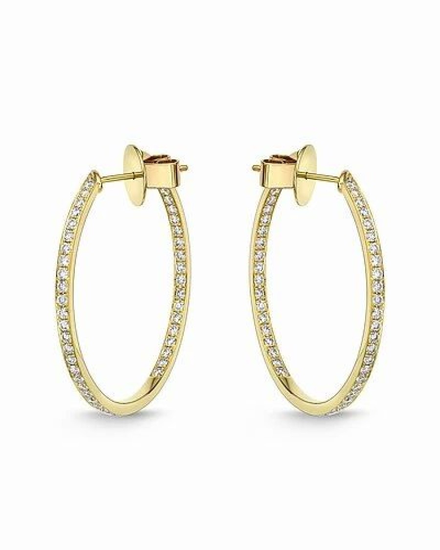 Earrings * | Memoire 18K 1.48 Ct. Tw. Diamond Hoops Women