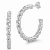 Earrings * | Chloe And Madison And Madison Silver Bold Twist Hoops Women