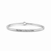 Bracelets * | Sterling Forever Rhodium Plated Mantra Bangle Bracelet Women