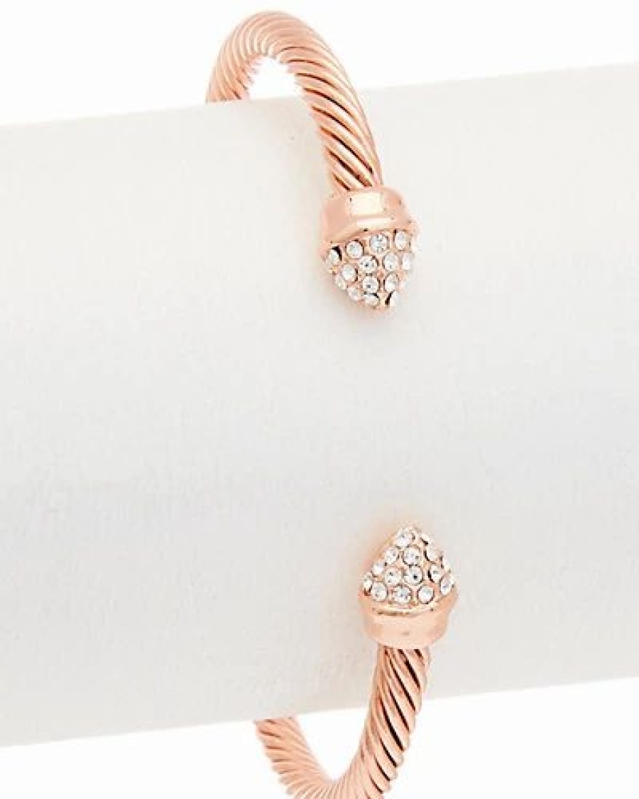 Bracelets * | Juvell 18K Rose Gold Plated Cz Bangle Women