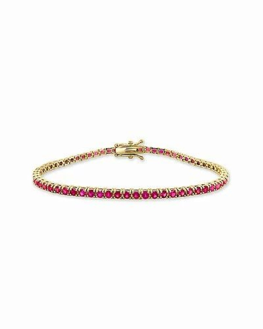 Bracelets * | Sabrina Designs 14K 3.82 Ct. Tw. Ruby Tennis Bracelet Women