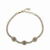 Bracelets * | Eye Candy La Uxe 18K Plated Cz Triple Eye Bracelet Women