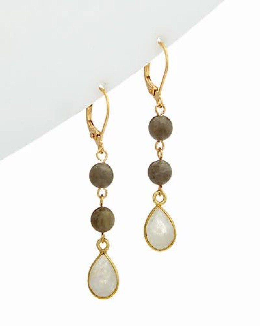 Earrings * | Rachel Reinhardt 14K Over Silver Gemstone Drop Earrings Women