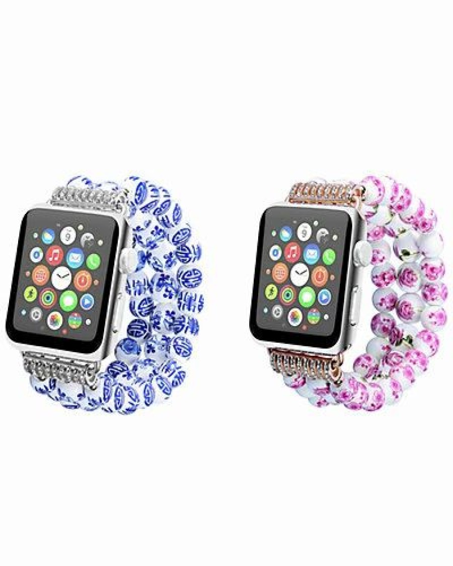 Watches * | Posh Tech Unisex Ceramic Beads Watch Strap, Set Of 2 Women