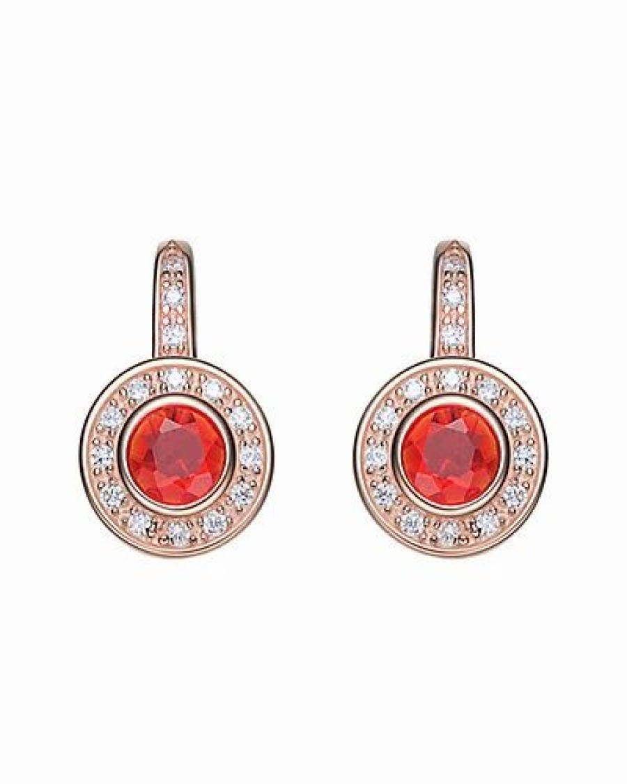 Earrings * | Genevive 18K Rose Gold Vermeil Earrings Women