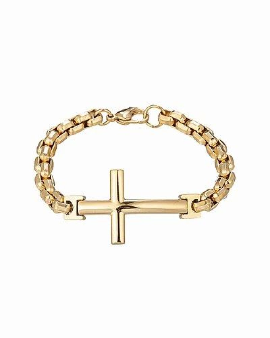 Bracelets * | Eye Candy La Titanium Cross Me Bracelet Women