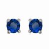 Earrings * | Diamond Select Cuts 14K 0.49 Ct. Tw. Created Blue Sapphire Earrings Women