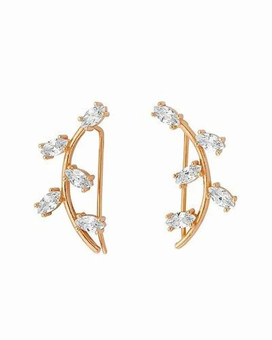 Earrings * | Amorium 18K Rose Gold Vermeil Cz Cuff Earrings Women