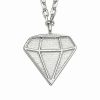 Necklaces * | Amorium Silver Cz Lips & Eye Necklace Women