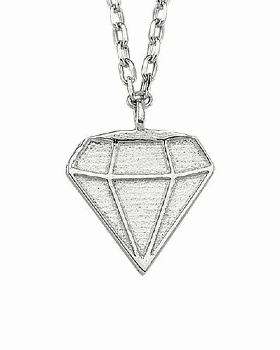 Necklaces * | Amorium Silver Cz Lips & Eye Necklace Women