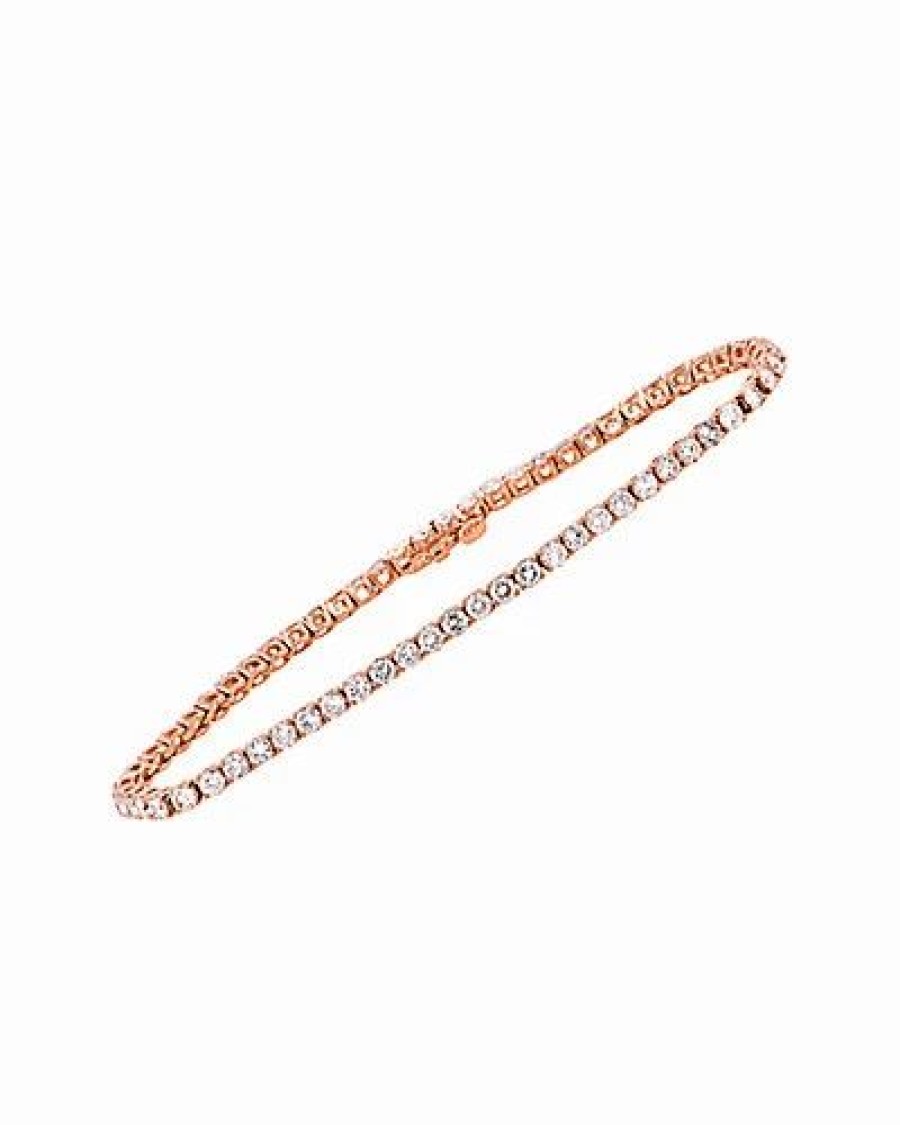 Bracelets * | Diamond Select Cuts 14K Rose Gold 5.28 Ct. Tw. Diamond Bracelet Women