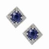 Earrings * | Diana M. Fine Jewelry 14K 1.18 Ct. Tw. Diamond & Sapphire Earrings Women