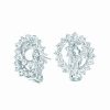 Earrings * | Genevive Silver Cz Earrings Women