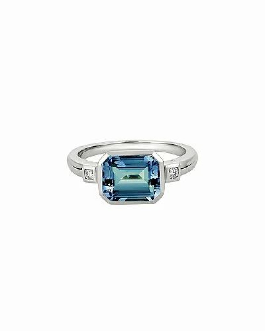 Rings * | Diamond Select Cuts 14K 2.11 Ct. Tw. Diamond & London Blue Topaz Ring Women