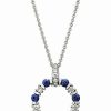 Necklaces * | Diamond Select Cuts 14K 0.80 Ct. Tw. Diamond & Blue Sapphire Necklace Women