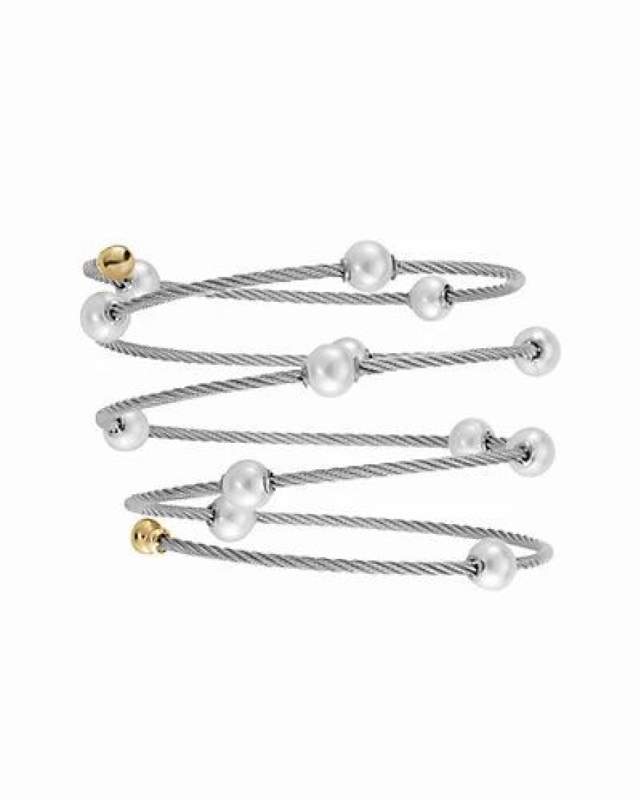 Bracelets * | Alor 14K Plated Freshwater Pearl Station Wrap Bracelet Women