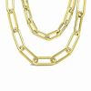 Necklaces * | Sterling Forever 14K Plated Cz Carabiner Necklace Women