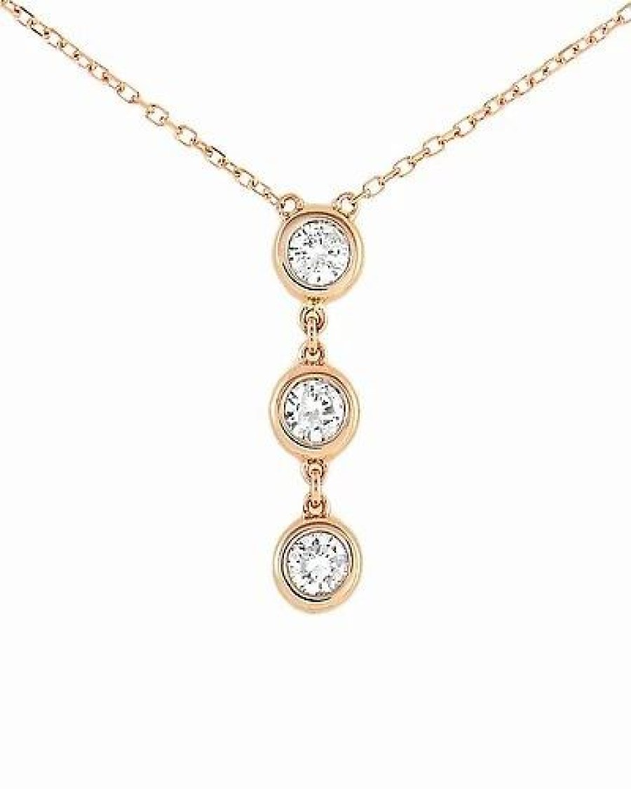 Necklaces * | Diamond Select Cuts 14K Rose Gold 0.25 Ct. Tw. Diamond Necklace Women