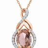 Necklaces * | Kallati 14K Rose Gold 1.30 Ct. Tw. Diamond & Morganite Pendant Necklace Women