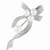 Pins * | Splendid Pearls Rhodium Plated Silver 5-7Mm Pearl & Cz Brooch Women