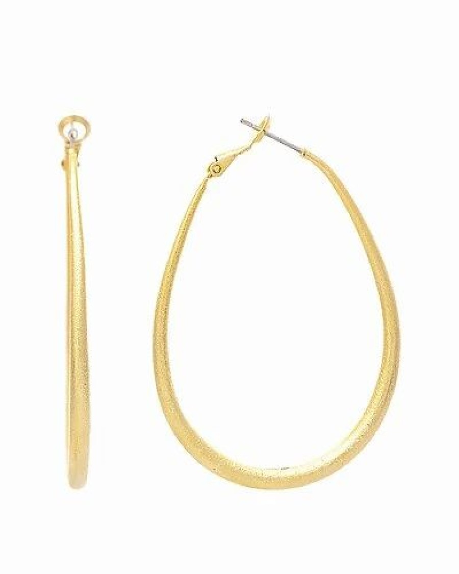 Earrings * | Rivka Friedman 18K Plated Elongated Hoops Women