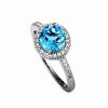 Rings * | Gemstones 14K Diamond & Topaz Ring Women