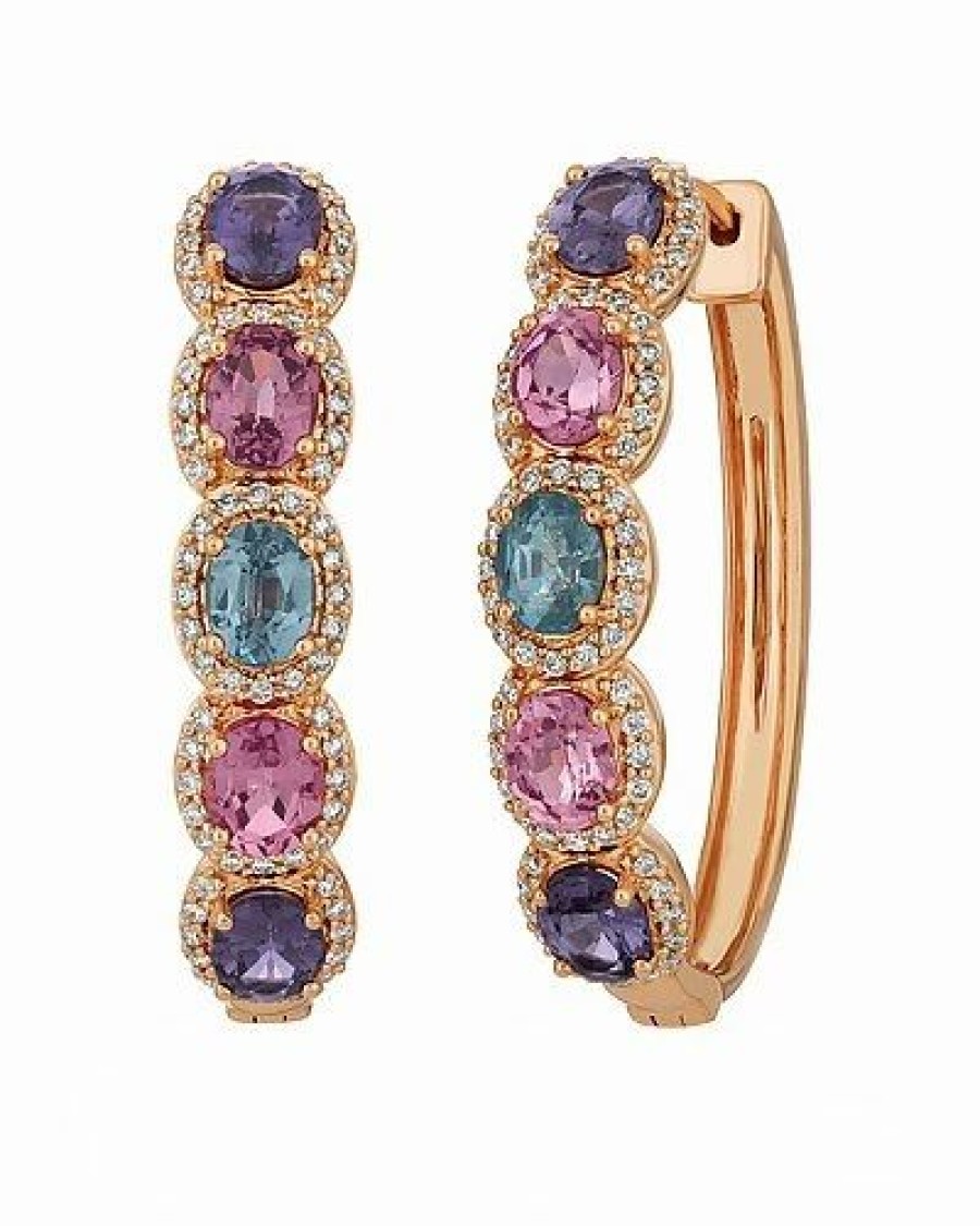 Earrings * | Le Vian 14K Strawberry Gold 1.59 Ct. Tw. Diamond & Ruby Earrings Women