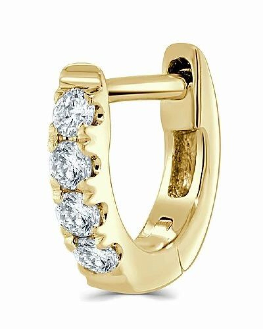 Earrings * | Sabrina Designs 14K Diamond Single Huggie Earring Women