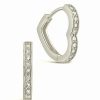 Earrings * | Sterling Forever Cz Heart Micro Hoops Women