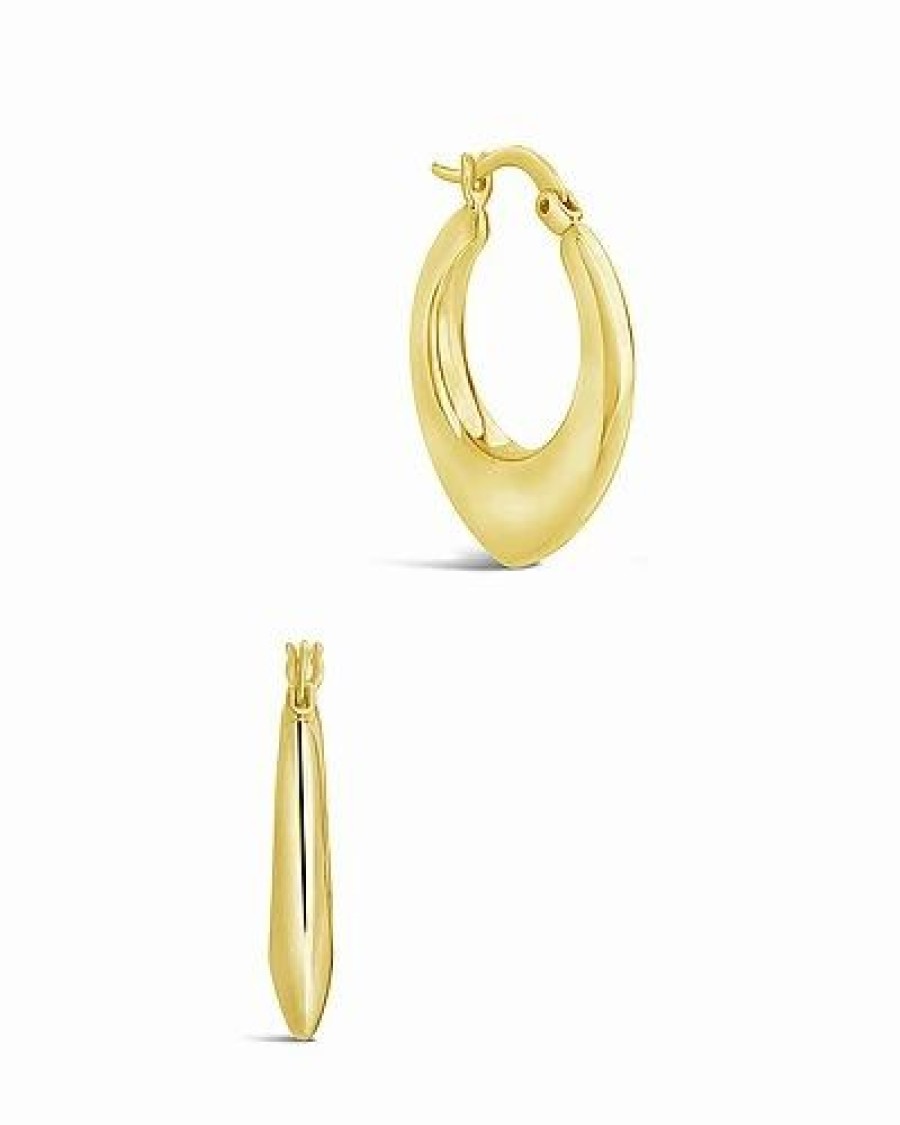 Earrings * | Sterling Forever 14K Plated Graduated Teardrop Tube Hoops Women