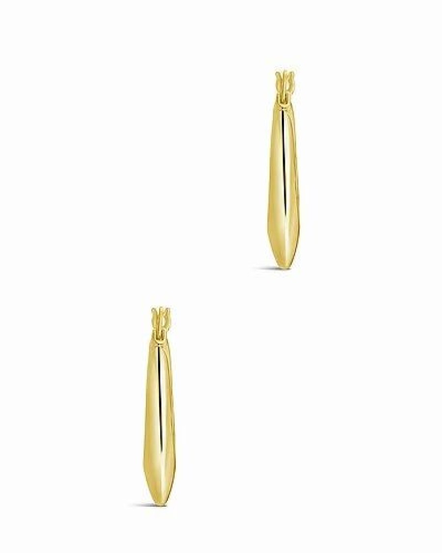 Earrings * | Sterling Forever 14K Plated Graduated Teardrop Tube Hoops Women