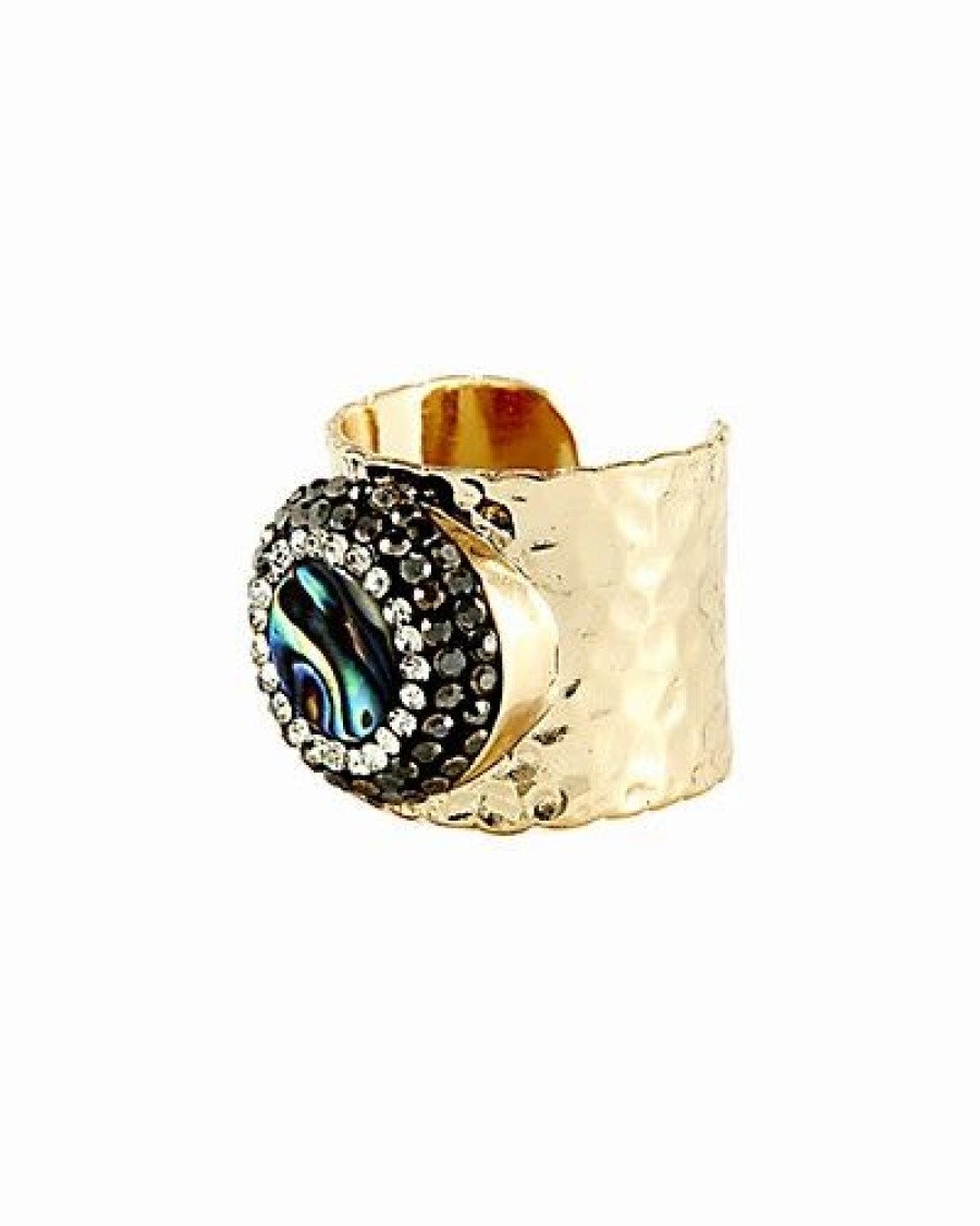 Rings * | Eye Candy La Soft Stone Sparkly Abalone Shell Ring Women