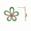 Earrings * | Rivka Friedman 18K Plated Crystal Flower Earrings Women