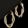 Earrings * | 14K Two-Tone Italian Gold Intertwined Hoops Women