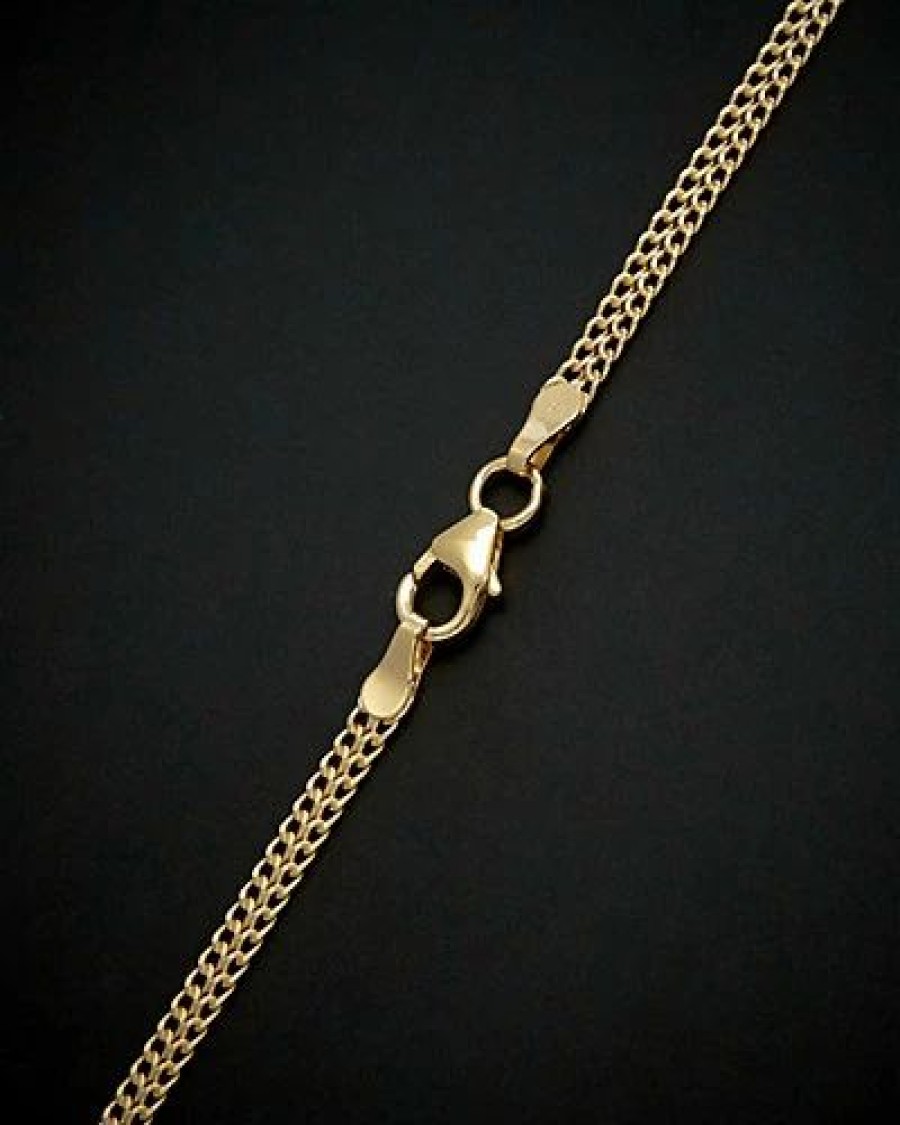 Necklaces * | 14K Italian Gold Braided Curb Link Necklace Women