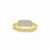 Rings * | Sterling Forever 14K Over Silver Cz Statement & Chain Link Ring Women