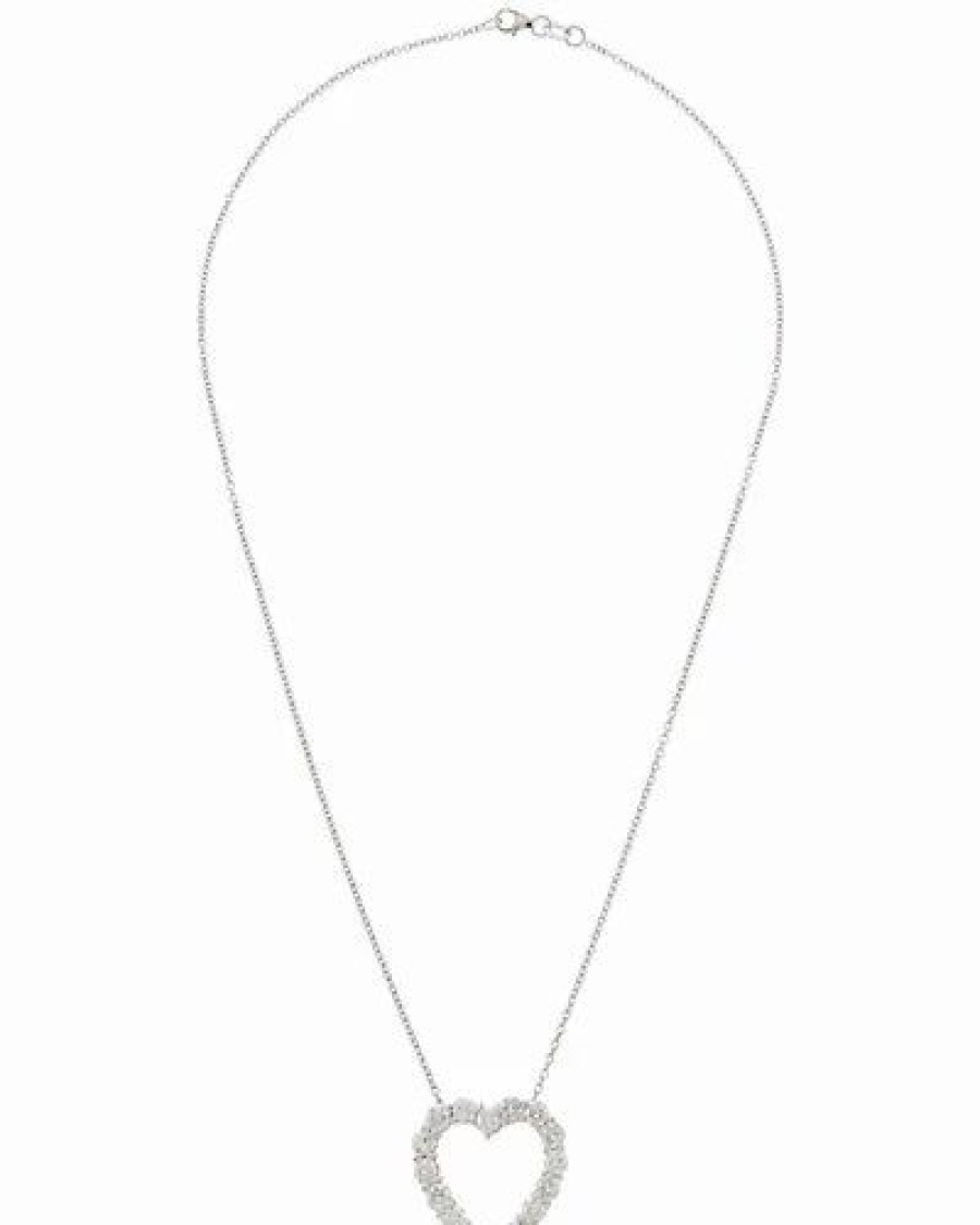 Pins * | Diana M. Fine Jewelry 18K 3.10 Ct. Tw. Diamond Heart Necklace Women