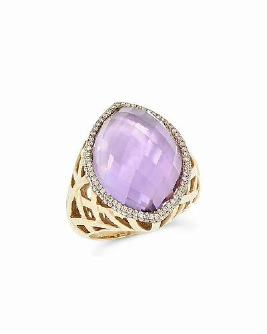 Rings * | Monary 14K 17.88 Ct. Tw. Diamond & Pink Amethyst Ring Women