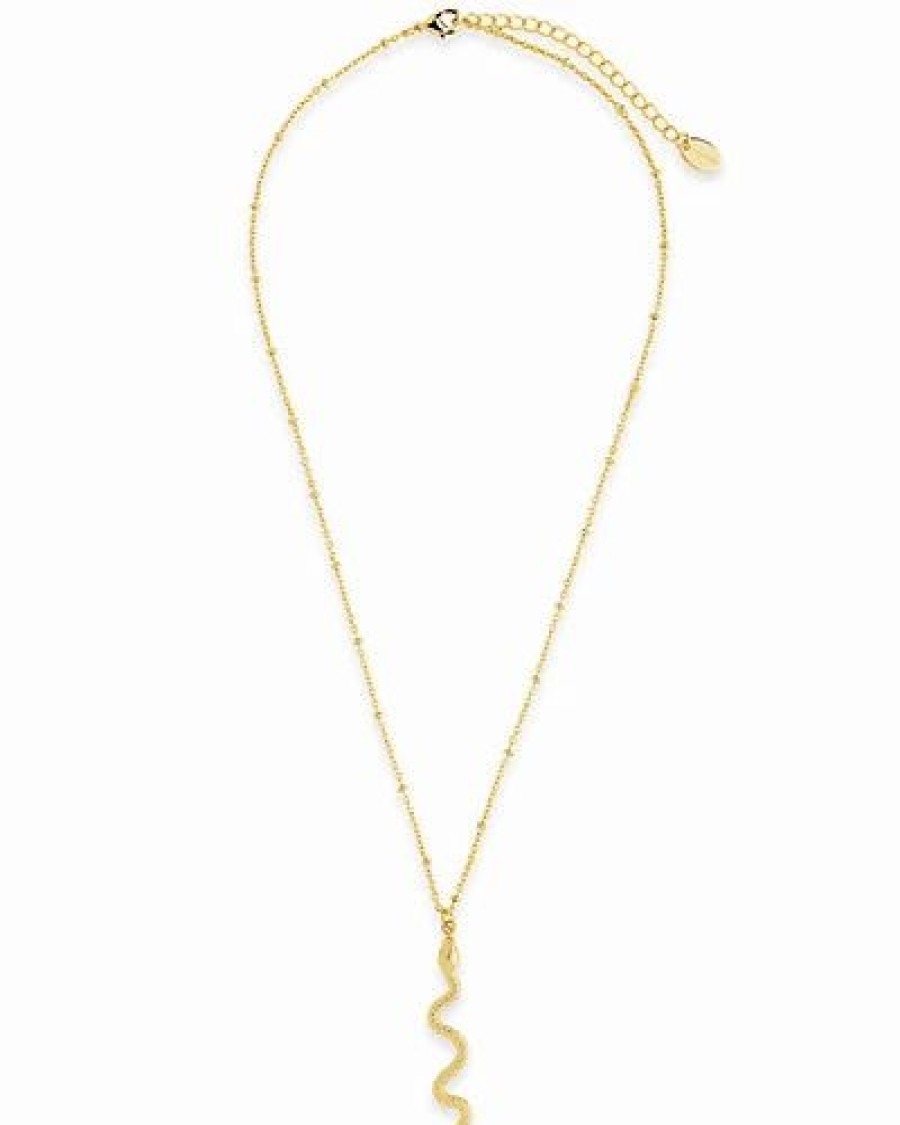 Necklaces * | Sterling Forever 14K Plated Cz Scaly Snake Pendant Necklace Women