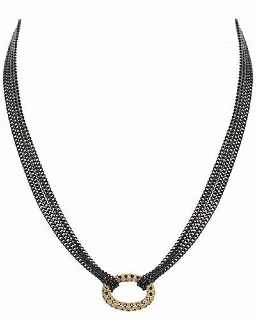 Necklaces * | Rachel Reinhardt Gold Over Silver Cz Necklace Women