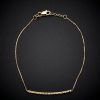 Bracelets * | 14K Italian Gold Diamond Cut Bar Bracelet Women