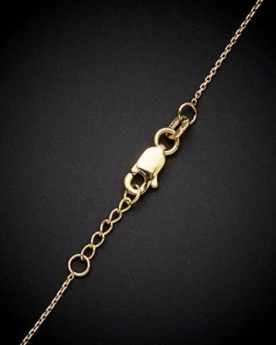 Bracelets * | 14K Italian Gold Diamond Cut Bar Bracelet Women