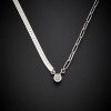 Necklaces * | Meshmerise 18K Over Silver Diamond Necklace Women White Gold Rose Gold