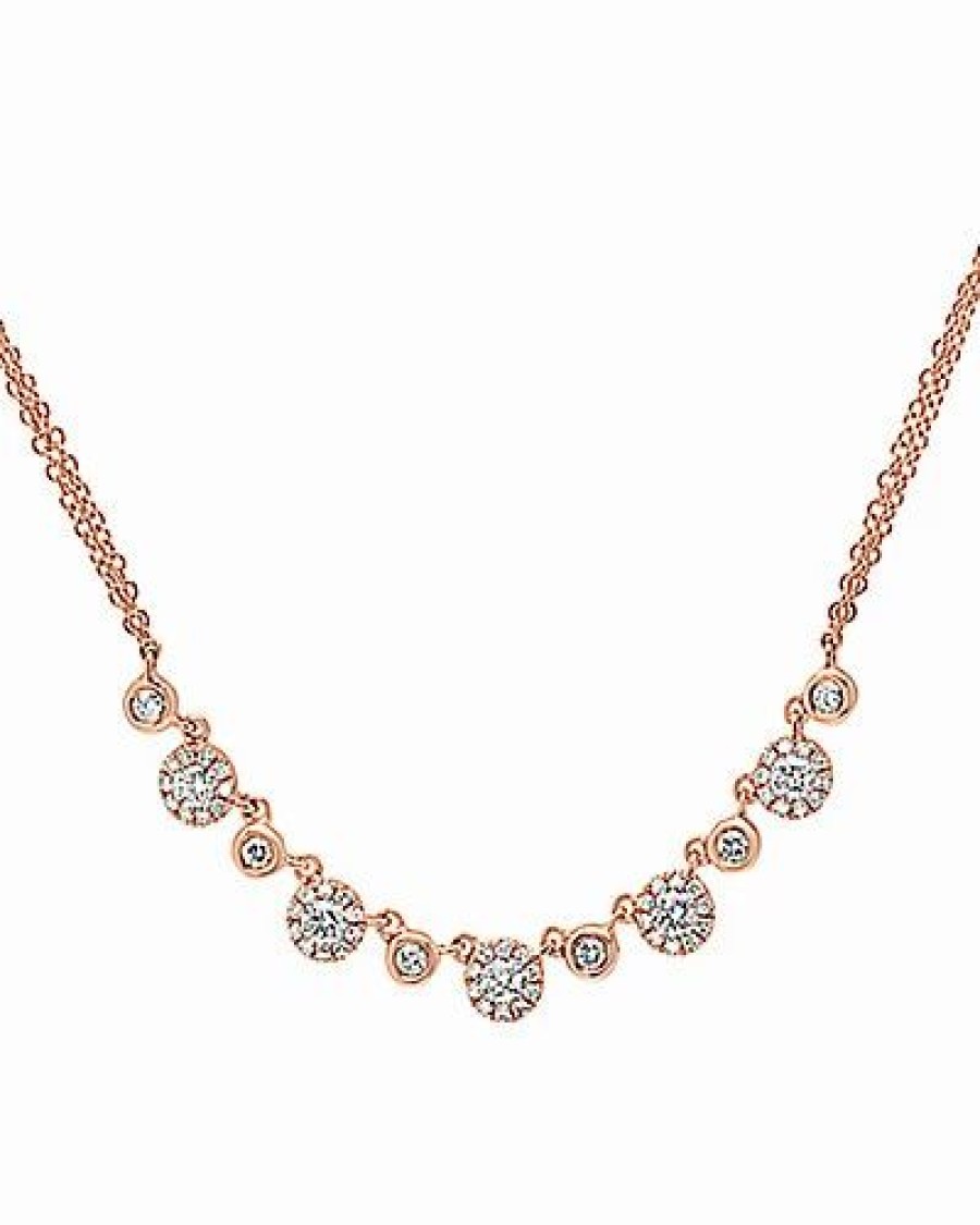 Necklaces * | Diana M. Fine Jewelry 14K Rose Gold 0.50 Ct. Tw. Diamond Necklace Women